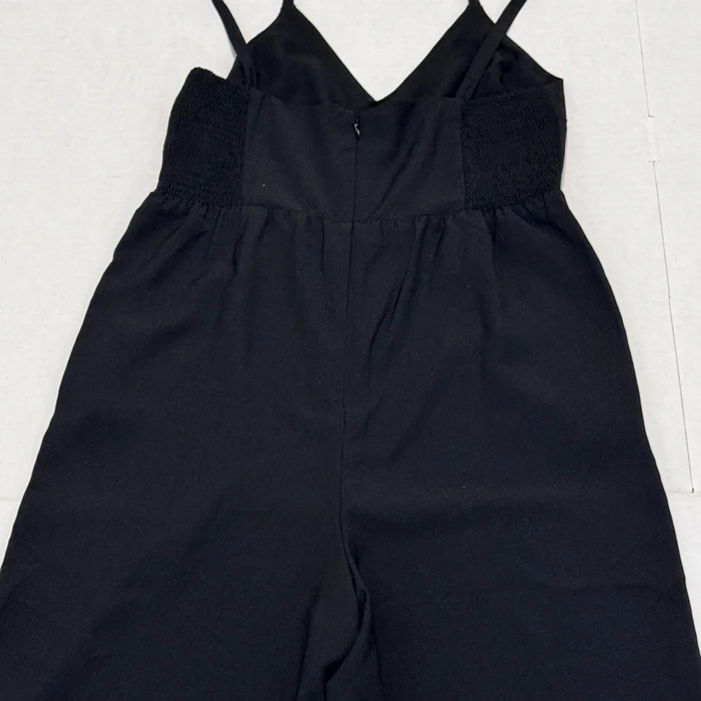 Madewell Thistle Cami Black Wide-Leg Jumpsuit with Spaghetti Straps Size 0